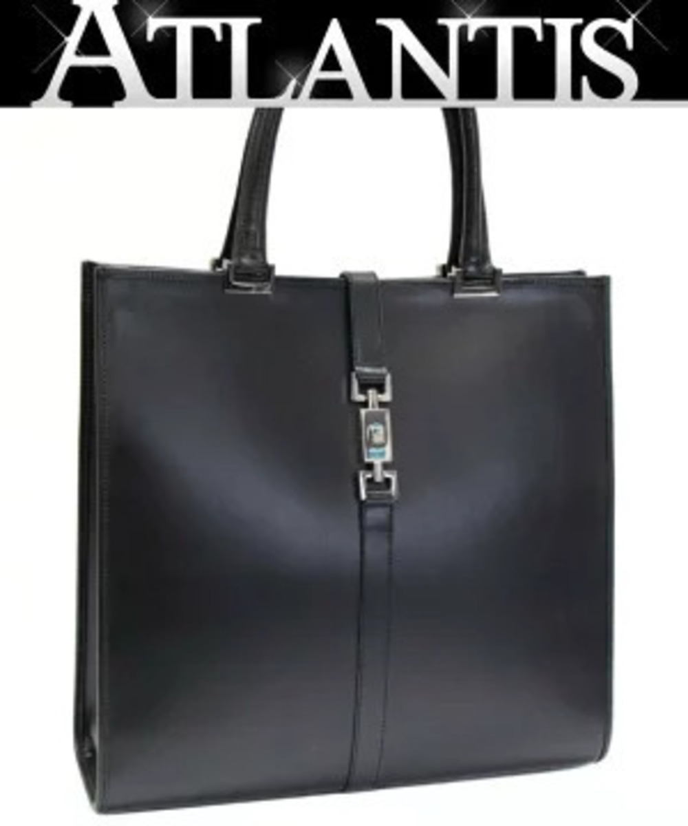 Gucci Jackie Handbag Tote Bag Calf Leather Black